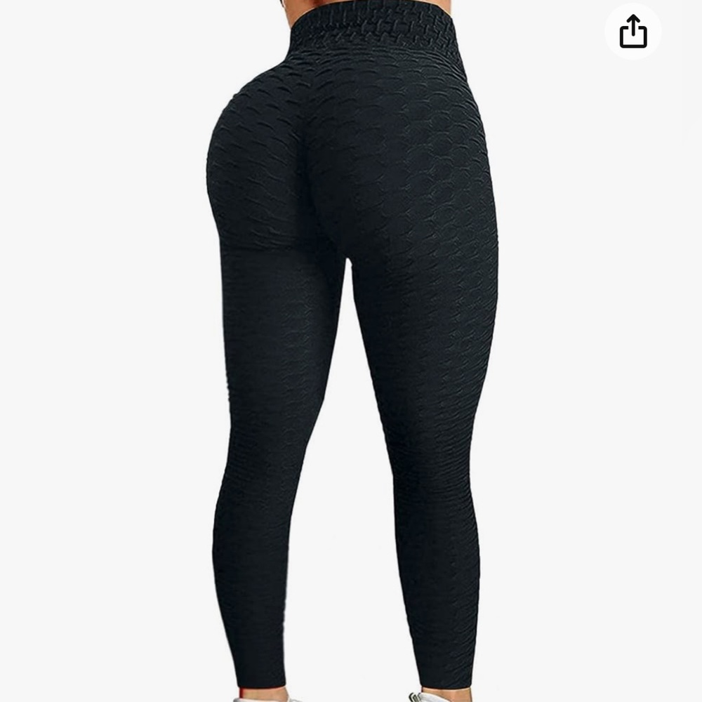 Stretchy Ribbed Butt Black Leggings High Waisted Ruched Booty Leggings Amazon